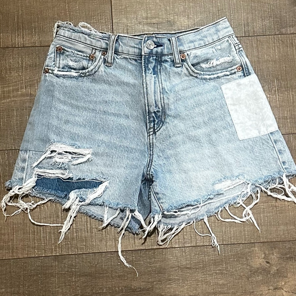 American Eagle Pride Rainbow Patchwork High Waist… - image 2